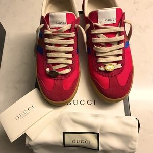 Gucci sneakers. Super cute and super comfy.